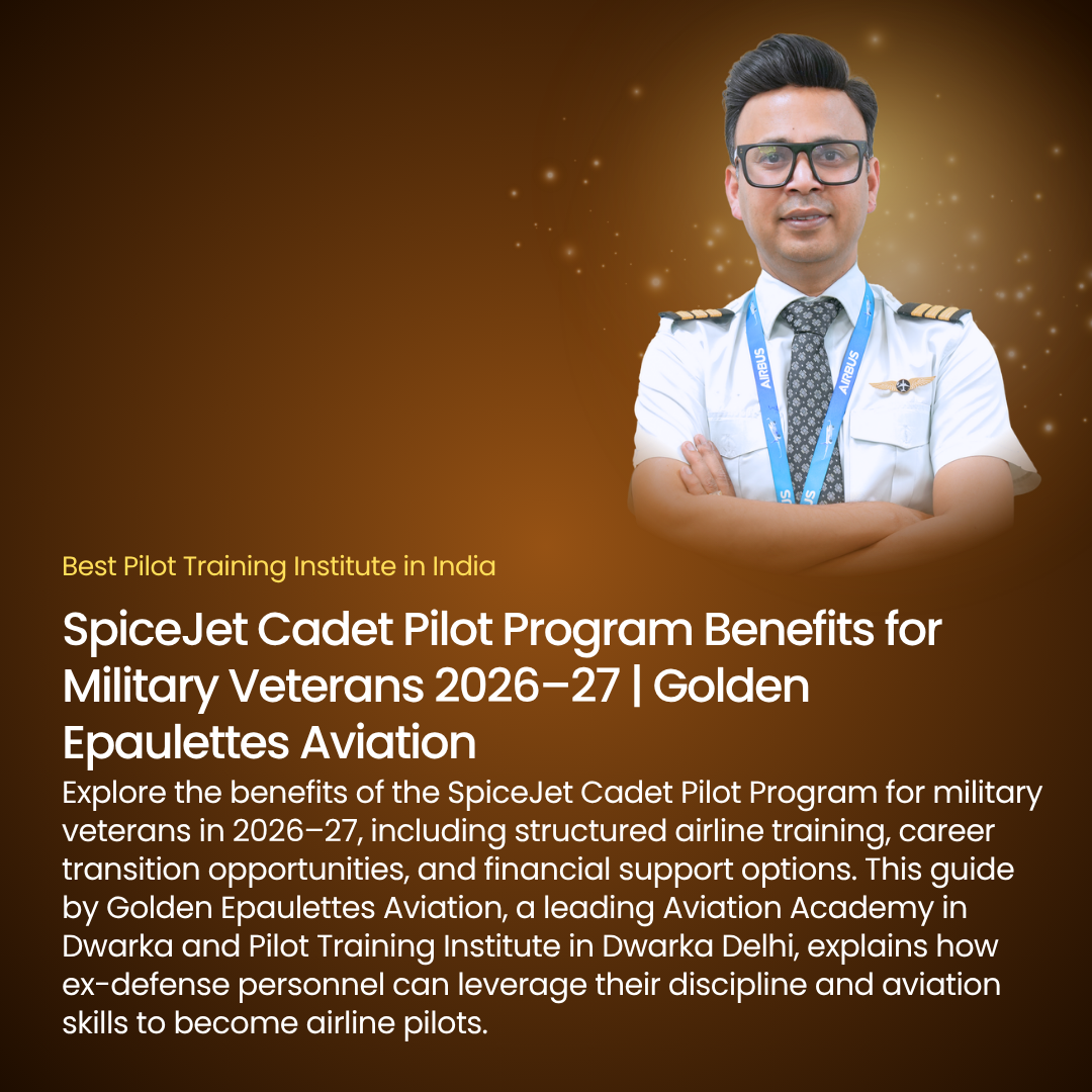 SpiceJet Cadet Pilot Program Benefits for Military Veterans 2026–27 | Golden Epaulettes Aviation